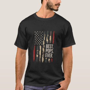 American Flag Pops Gift Funny 4th Of July USA Dad T-Shirt