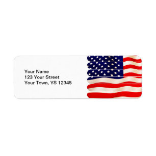 American Flag Popsicle Stick Folkart T Shirt Return Address Label