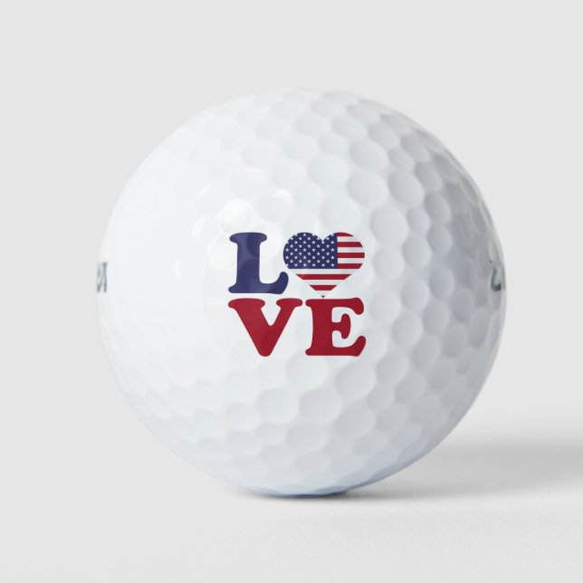 American Flag Post Card Golf Balls (Front)