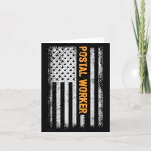 American Flag Postal Worker Funny Quote Graphic Wo Card