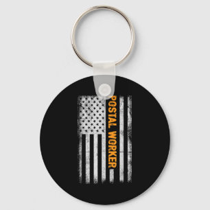American Flag Postal Worker Funny Quote Graphic Wo Key Ring