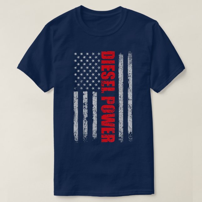 American Flag Power Rolling Coal Truck Brothers  T-Shirt (Design Front)