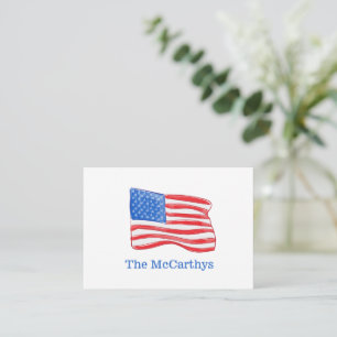 American Flag Preppy Personalised Card