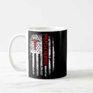American Flag Psychiatric Nurse Rn Mental Health P Coffee Mug