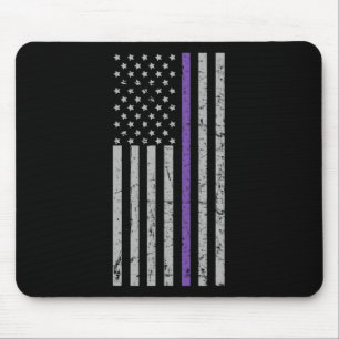 American Flag Purple Strip Memories Problem Heimer Mouse Pad
