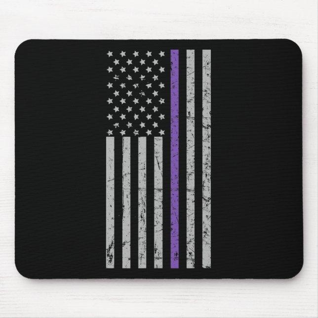 American Flag Purple Strip Memories Problem Heimer Mouse Pad (Front)