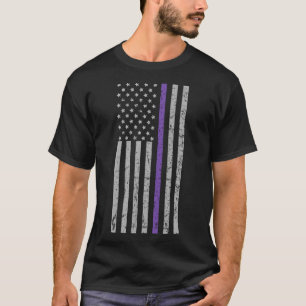 American Flag Purple Strip Memories Problem Heimer T-Shirt