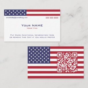 American Flag QR Code Business Card