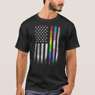 American Flag Rainbow Homosexual Rights LGBT LGBTQ T-Shirt