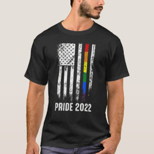 American Flag Rainbow Usa Gay Lgbtq Lgbt Pride Mon T-Shirt
