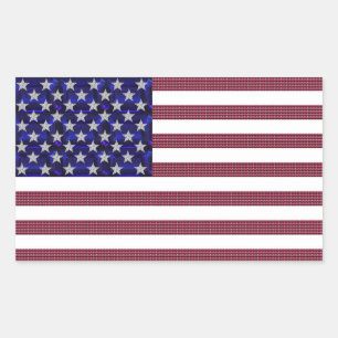 American Flag Rectangular Sticker