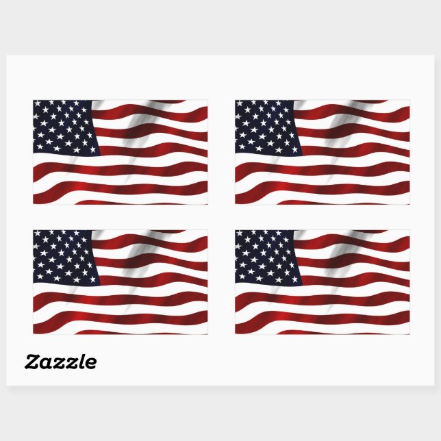 American flag rectangular sticker (Sheet)