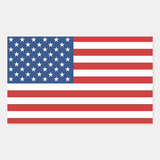 American Flag Rectangular Sticker (Front)