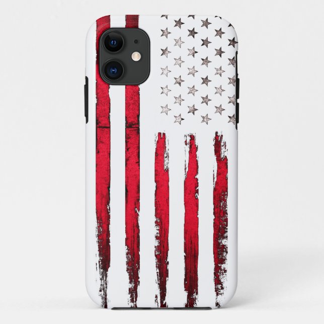 American flag Red Grunge Case-Mate iPhone Case (Back)