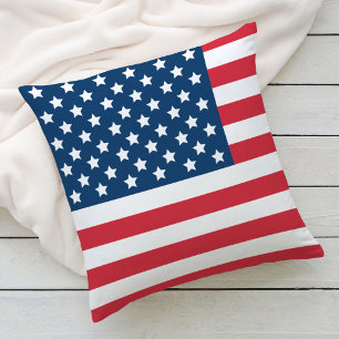American Flag Red White and Blue Patriotic Cushion