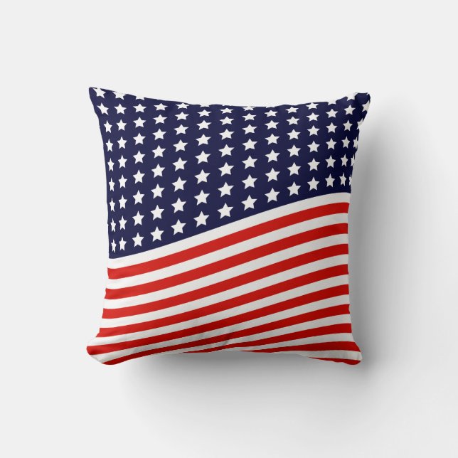 American Flag - Red, White and Blue USA Cushion (Front)