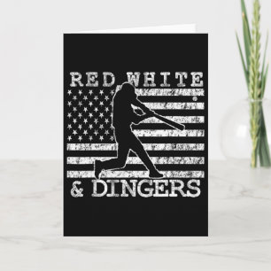 American Flag Red White And Dingers Sell Softll Gi Card