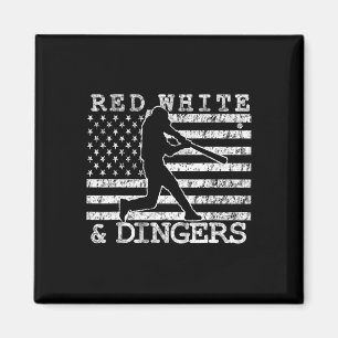 American Flag Red White And Dingers Sell Softll Gi Magnet