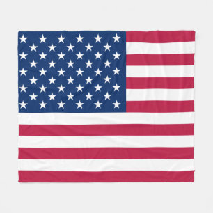 American Flag Red White Blue Fleece Blanket