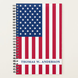 American Flag Red White Blue Modern Patriotic Planner