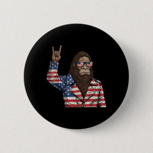 American Flag Red White Blue Patriotic 4th of July 6 Cm Round Badge