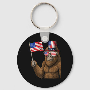 American Flag Red White Blue Patriotic 4th of July Key Ring