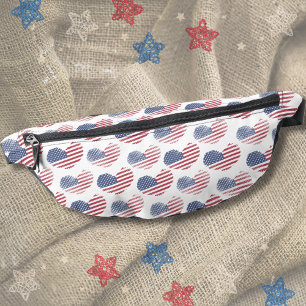 American Flag Red White Blue Patriotic  Bum Bags