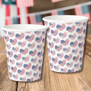 American Flag Red White Blue Patriotic Paper Cups