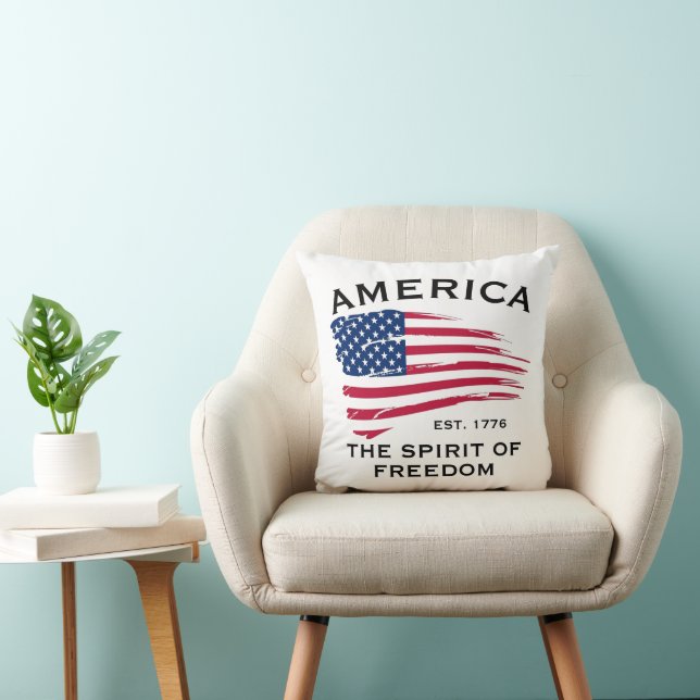 American Flag Red White Blue Stripes Stars Pattern Cushion (Chair)