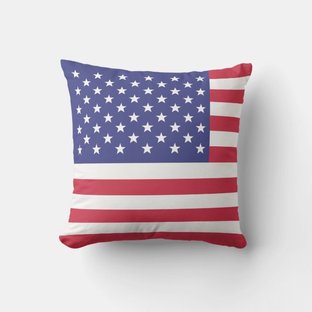 American Flag Red White Blue USA Patriotic Cushion (Front)