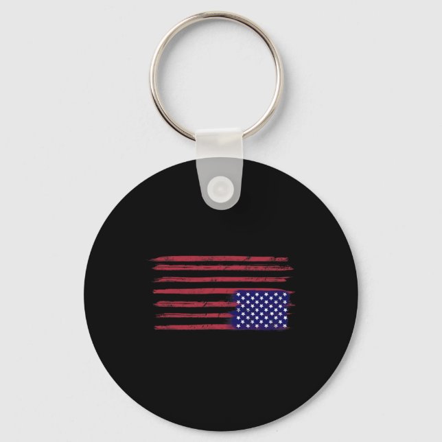 American Flag Resist Upside Down Usa  Key Ring (Front)