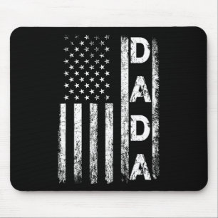 American Flag Retro Fathers Day 4th Of July Funny Mouse Pad