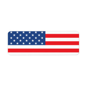 American Flag Return Address Label