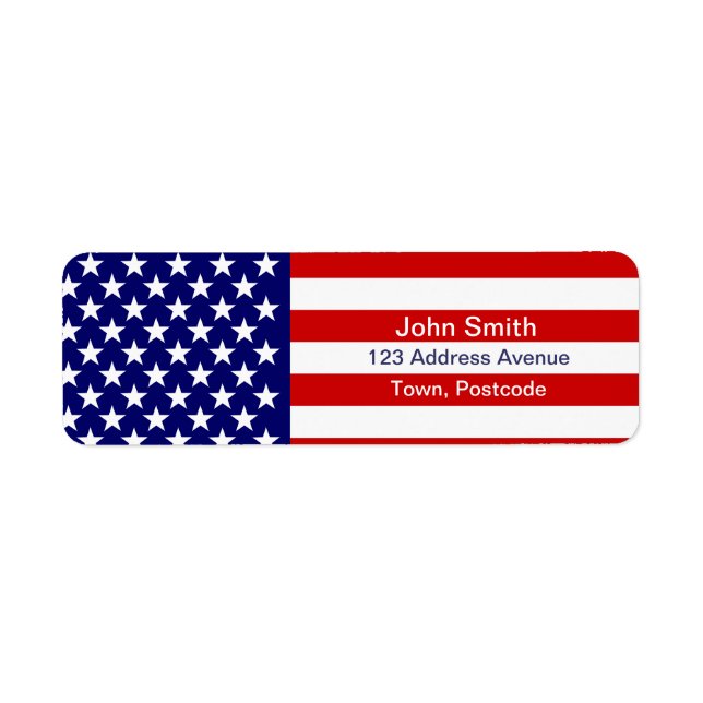 American flag return address label (Front)