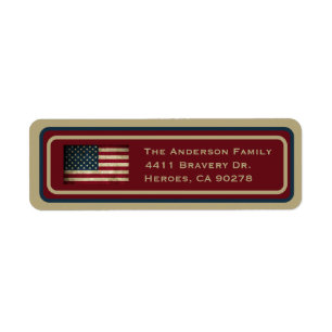 American Flag Return Address Labels