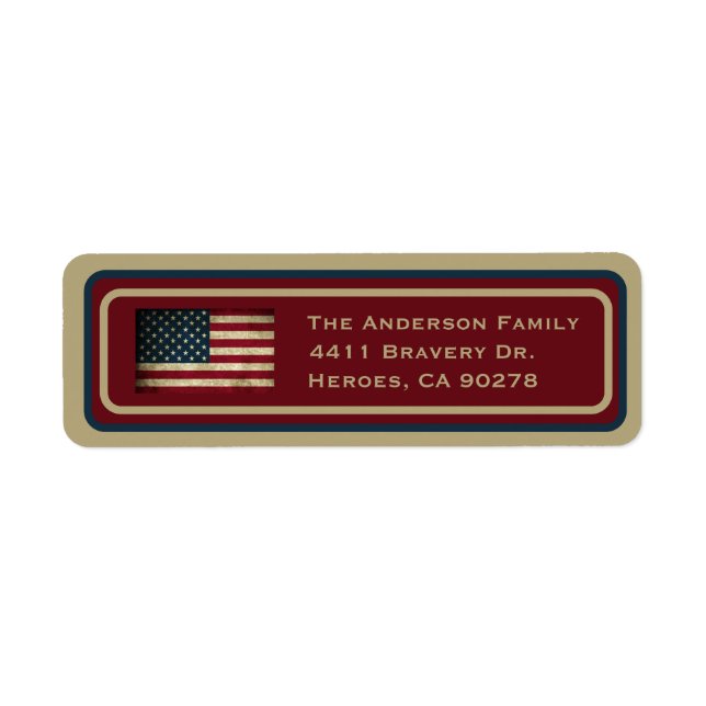 American Flag Return Address Labels (Front)