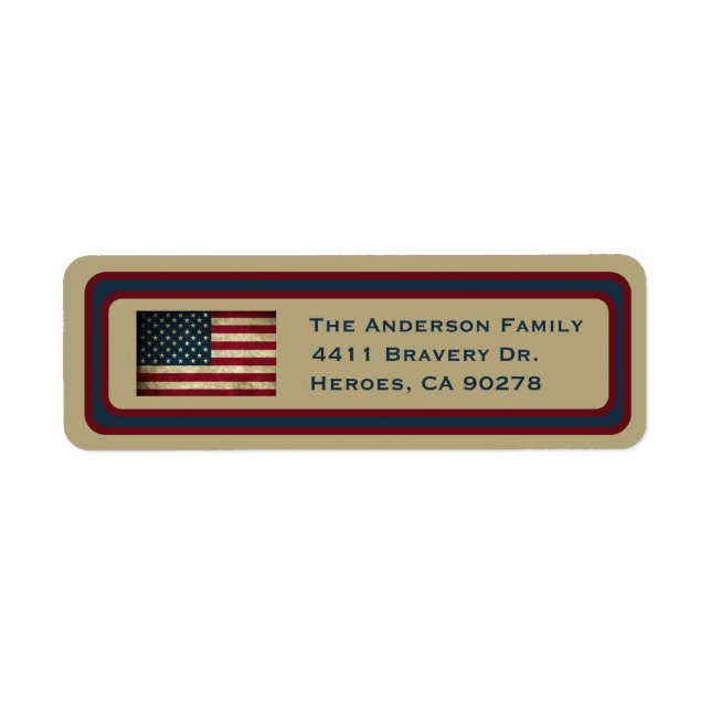 American Flag Return Address Labels (Front)