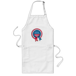 AMERICAN FLAG RIBBON BOW LONG APRON