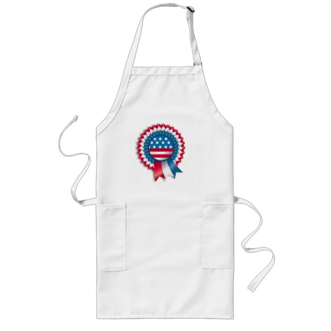 AMERICAN FLAG RIBBON BOW LONG APRON (Front)