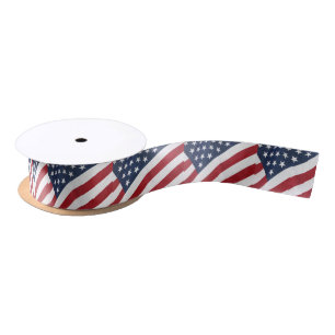 American Flag Ribbon Satin Ribbon