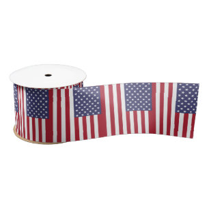 American Flag Ribbon Satin Ribbon