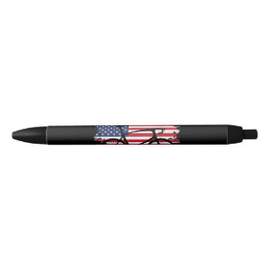 American Flag Road Biking Cycling Apparel - Bicycl Black Ink Pen