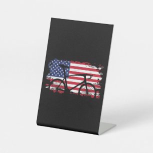 American Flag Road Biking Cycling Apparel - Bicycl Pedestal Sign