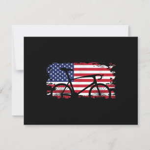 American Flag Road Biking Cycling Apparel - Bicycl RSVP Card