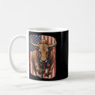American Flag Rodeo Usa Cowboy Bull Rider Western Coffee Mug