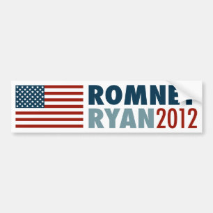 American Flag Romney-Ryan 2012 Bumper Sticker