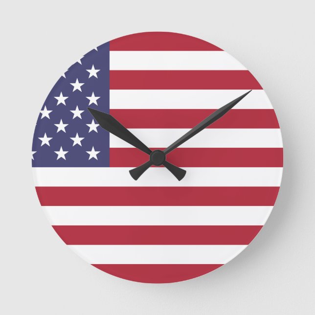 American Flag Round Clock (Front)