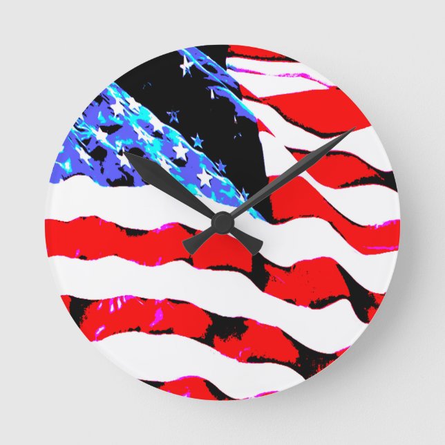 American flag round clock (Front)