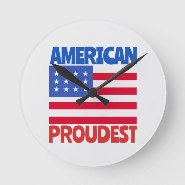 American Flag  Round Clock (Front)