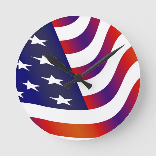 American Flag Round Clock (Front)